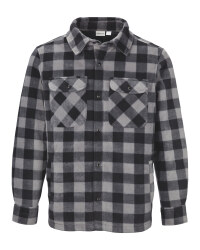 Men's Dark Grey Check Padded Jacket