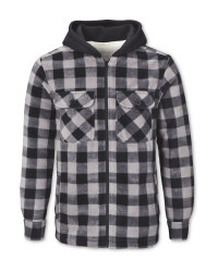 Men's Grey Check Sherpa-Lined Shirt