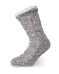 Ladies' Grey Chenille Socks 4-8
