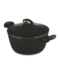 Black Large Marble Effect Stock Pot