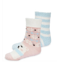 Lily & Dan Kids' Pink Slipper Socks
