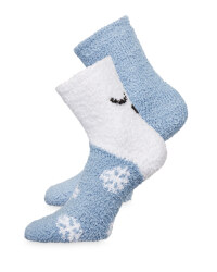 Avenue Blue Fluffy Socks 2 Pack