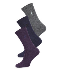 Men's Blue/Grey/Purple Socks 3 Pack