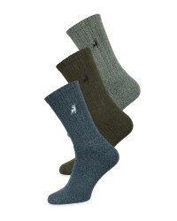 Men's Blue/Green Chunky Socks 3 Pack