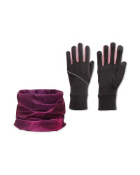 Crane Pink Glove & Snood Set