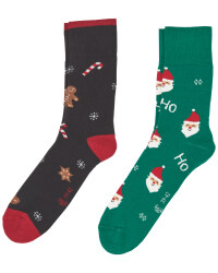 Gingerbread & Santa Socks 2 Pack