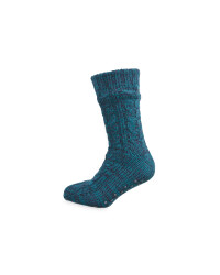 Men's Teal Slipper Socks