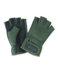 Green Fingerless Fishing Gloves