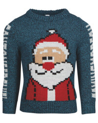 Kids' Blue Gaming Santa Jumper