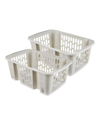 Light Grey Large Basket 2 Piece Set