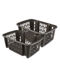 Dark Grey Large Basket 2 Piece Set