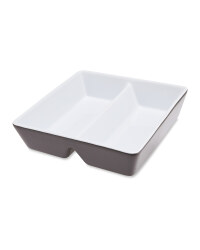 Square Grey Divided Serving Dish