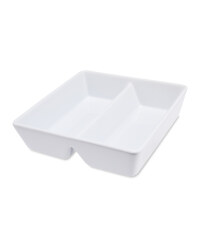 Square White Divided Serving Dish
