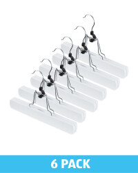 White Wooden Trouser Hangers 6 Pack