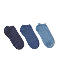 Kids' Navy 3 Pack Trainer Socks