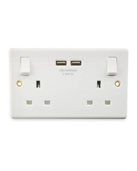 Easy Home USB Double Wall Socket