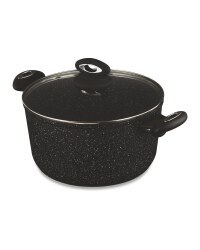 Black Marble Effect Stock Pot 26cm