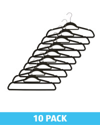 Black Flocked Coat Hangers