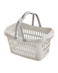 Cool Grey Grid Walls Shopping Basket