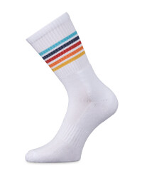 Aldi Mania White Striped Socks