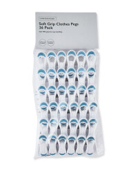 White Soft Grip Clothes Pegs