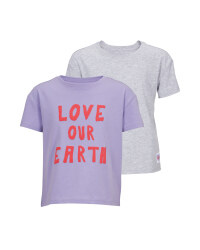 Purple & Grey Organic T-Shirt 2 Pack