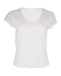 Avenue Ladies' White Lace Top