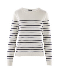 Avenue Ladies' White/Navy Jumper