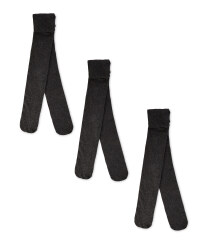 Girl's Grey Tights 3 Pack