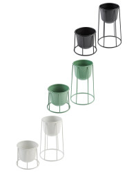 Round Metal Planter with Frame Set