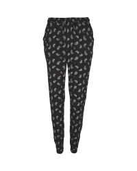 Black Paisley Viscose Trousers