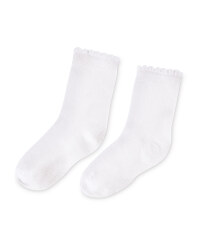 Girl's White Ankle Socks 5 Pack