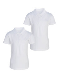 Girl's White Polo 2 Pack