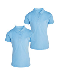 Girl's Blue Polo 2 Pack