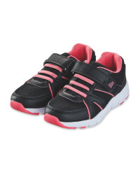 Kids' Black & Pink Trainers