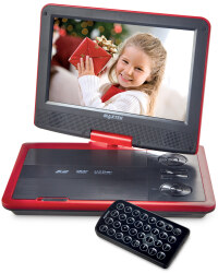 9" Portable DVD Player - Raspberry Red