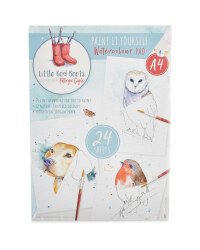 A4 Red Boots Watercolour Line Pad