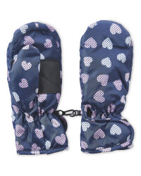 Crane All Over Print Hearts Mittens