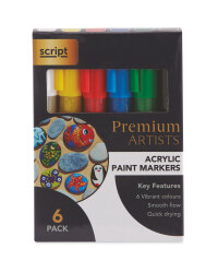 Script Acrylic Paint Markers 6 Pack