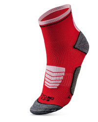 Ankle Length Cycling Socks - Hibiscus & White