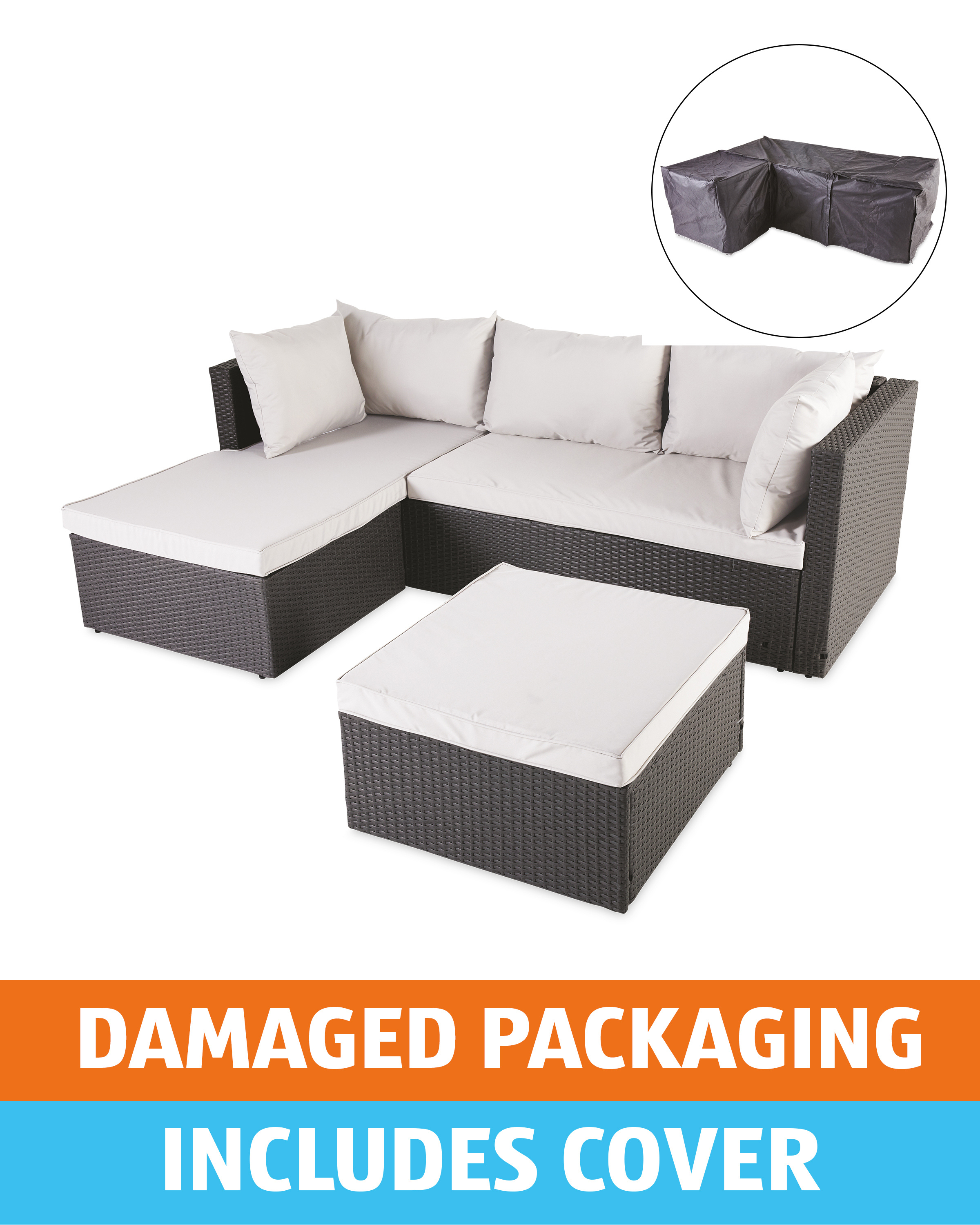 Damaged Packaging Rattan Sofa Cover Aldi Uk