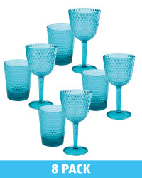 Aqua Wine Glass & Tumbler Set