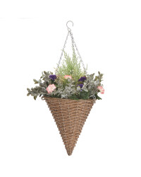 Artificial Cone Basket Pink/Purple