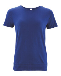 Avenue Ladies' Crochet Hem T-Shirt - Navy