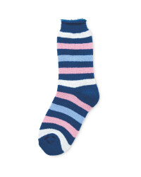 Avenue Ladies Heat for Feet Socks - Teal/Pink
