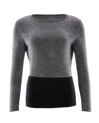 Avenue Ladies Metallic Jumper - Silver/Black
