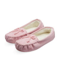 Avenue Ladies Moccasin Slippers - Pink