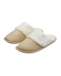 Avenue Ladies Mule Slippers - Beige