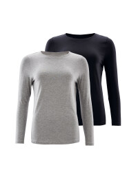 Avenue Long Sleeve T-Shirt 2 Pack - Grey/Black