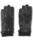 Avenue Men's Rib Cuff Leather Gloves - Black